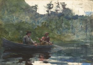 Canoeing in the Adirondacks by Winslow Homer