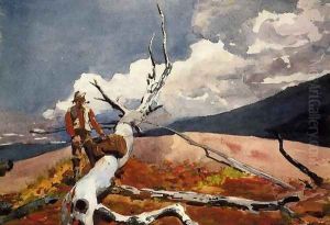 Woodsman and Fallen Tree by Winslow Homer