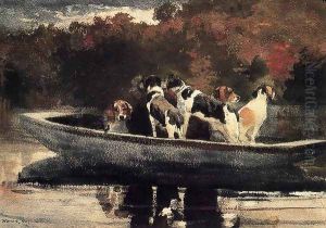 Dogs in a Boat by Winslow Homer