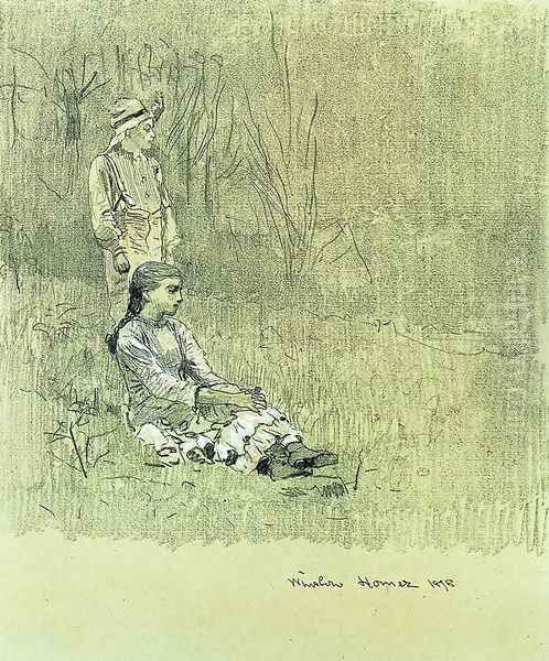 Boy and Girl in a Landscape - view 1