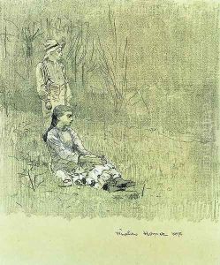 Boy and Girl in a Landscape by Winslow Homer
