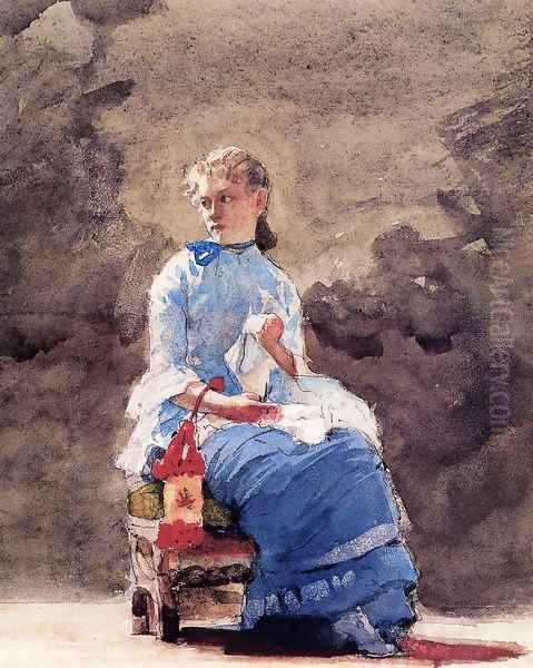 Woman Sewing - view 1