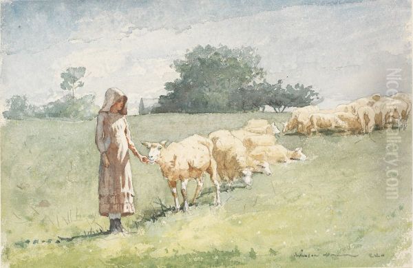Girl and Sheep - view 1