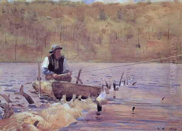 Man in a Punt, Fishing - view 1