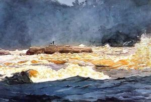 Fishing the Rapids, Saguenay by Winslow Homer