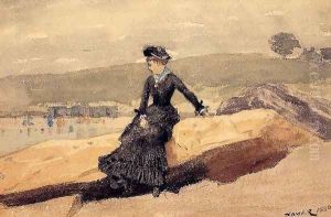 Girl on Beach by Winslow Homer