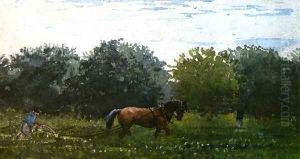 Horse and Plowman, Houghton Farm by Winslow Homer