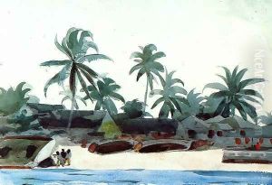 Negro Cabins and Palms by Winslow Homer