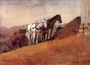 Hilltop Barn by Winslow Homer