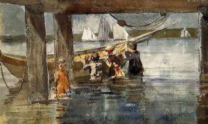 Childred Playing under a Gloucester Wharf by Winslow Homer