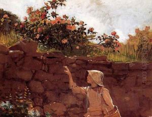 Girl in a Garden by Winslow Homer