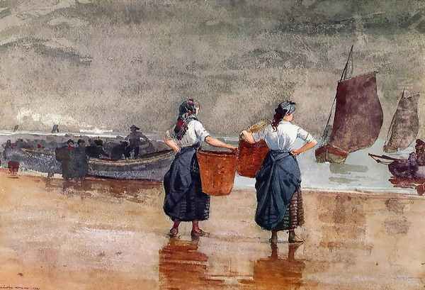 Fishergirls on the Beach, Tynemouth - view 1