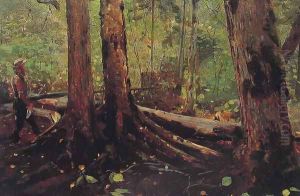 Woodchopper in the Adirondacks by Winslow Homer