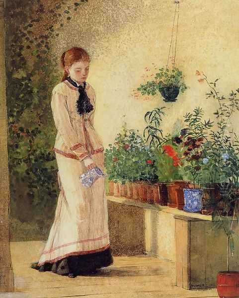 Girl Watering Plants - view 1