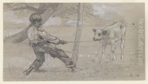 The Unruly Calf by Winslow Homer