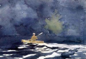 Paddling at Dusk by Winslow Homer