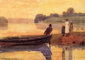 Sunset: Beaching the Boat by Winslow Homer