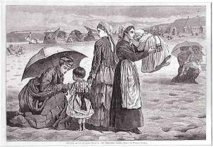 On the Beach at Long Branch-- The Children's Hour by Winslow Homer