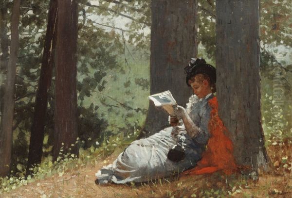 Girl Reading Under an Oak Tree - view 1