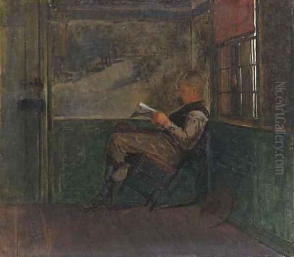 Young Man Reading - view 1