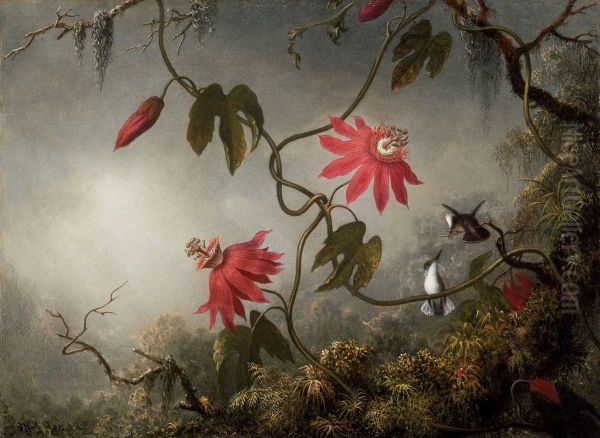 Passion Flowers And Hummingbirds - view 1