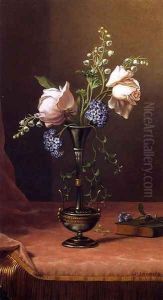 Victorian Vase With Flowers Of Devotion by Martin Johnson Heade