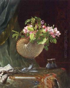 Victorian Still Life With Apple Blossoms by Martin Johnson Heade