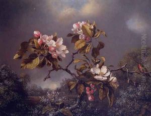 Apple Blossoms And Hummingbird by Martin Johnson Heade