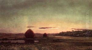 Marsh Scene Sunset Sketch by Martin Johnson Heade