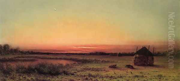 Marsh Scene Two Cattle In A Field - view 1