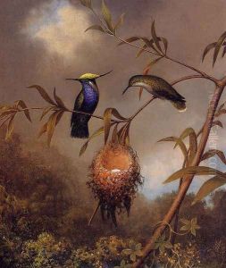 Black Breasted Plovercrest by Martin Johnson Heade