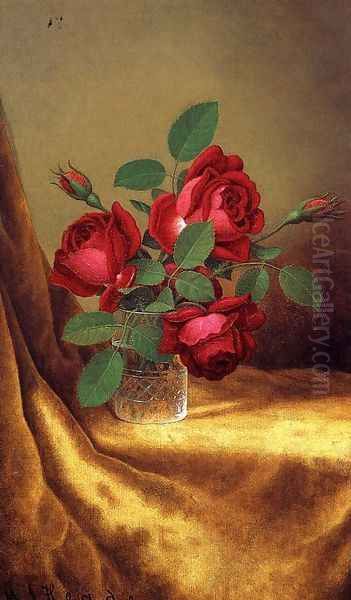 Red Roses In A Crystal Goblet - view 1