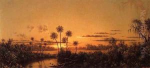 Florida River Scene Early Evening After Sunset by Martin Johnson Heade