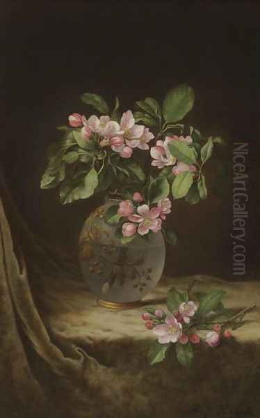 Apple Blossoms in an Opalescent Vase - view 1