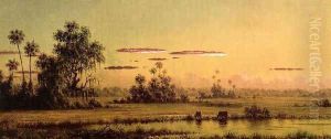 Florida Sunset With Two Cows by Martin Johnson Heade