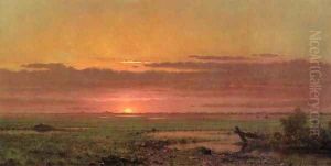 Sunset Marshland New Jersey by Martin Johnson Heade