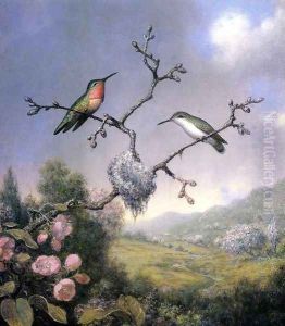 Hummingbirds And Apple Blossoms by Martin Johnson Heade