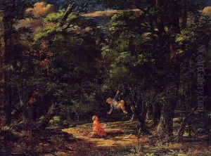 The Swing Children In The Woods by Martin Johnson Heade