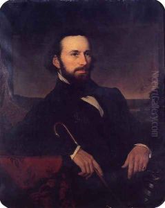 Portrait Of A Man Holding A Cane by Martin Johnson Heade