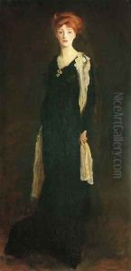 O in Black with Scarf (or Marjorie Organ Henri) by Robert Henri