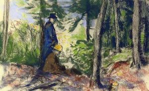 Sketchers In The Woods2 by Robert Henri