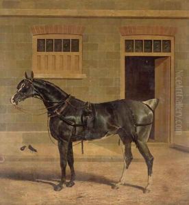 A Carriage Horse in a Stable Yard by John Frederick Herring Snr