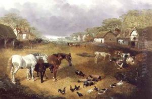 A farmyard in Spring by John Frederick Herring Snr