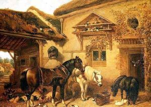 Cottage Door and Farmstead, 1843 by John Frederick Herring Snr