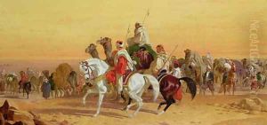 An Arab caravan by John Frederick Herring Snr