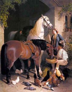 Feeding the Horses, 1858 by John Frederick Herring Snr