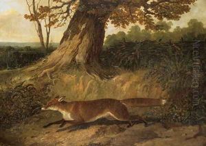 Fox on the run by John Frederick Herring Snr