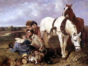 Barney, leave the girls alone, 1850 by John Frederick Herring Snr