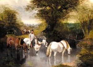 At the Ford by John Frederick Herring Snr