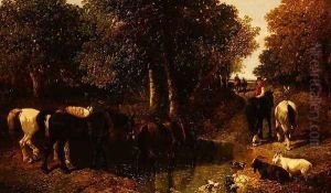 Crossing the Stream, 1840 by John Frederick Herring Snr